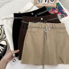 High-waist Cargo Split Mini Skirt