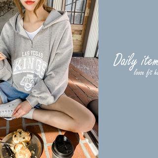 Letter Print Anorak Hoodie