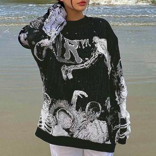 Print Oversized Sweatshirt