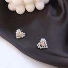 Faux Pearl Heart Stud Earring 1 Pair - One Size
