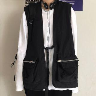 Buckled Zip Cargo Vest