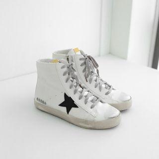 Star-appliqu  Mesh High-top Sneakers