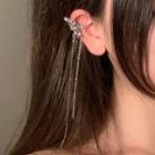 Butterfly Chain Ear Cuff Single - Silver - One Size