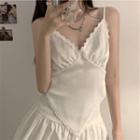 Lace Trim Camisole Top / Short-sleeve Plain T-shirt
