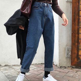 Lettering Wide-leg Jeans