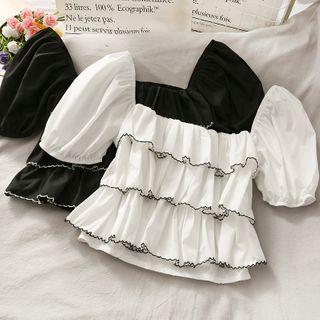 Boatneck Layered Crop Top