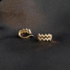 Rhinestone Zigzag Earring 1 Pair - Gold - One Size