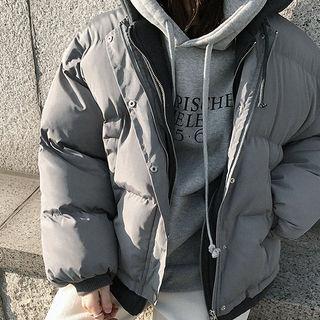 Hood-layered Padded Zip-up Jacket