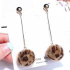 Leopard Print Bobble Dangle Earring As Shown In Figure - One Size