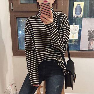 Turtleneck Stripe Sweatshirt