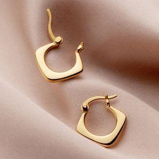 Geometric Sterling Silver Earring 1 Pair - Gold - One Size