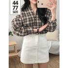Boxy-fit Plaid Shirt One Size
