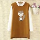 Fox Embroidered Knit Vest
