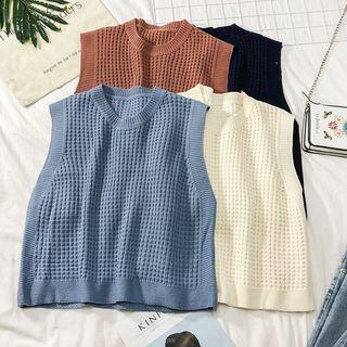 Loose-fit Waffle-knit Vest
