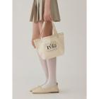 Social Club Stitched Canvas Tote Bag Ivory - One Size