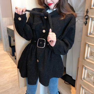 Buttoned Sashed Coat