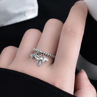 Bee Pendant Sterling Silver Ring Silver - One Size