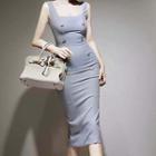Embellished Midi Sheath Tank Dress