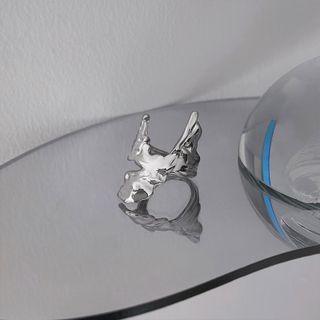 Irregular Alloy Ring 1 Pc - Silver - One Size