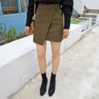 Patterned Mini Wrap Skirt