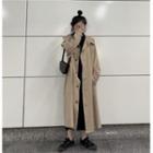 Single-breasted Midi Trench Coat Trench Coat - Khaki - One Size