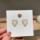 Sterling Silver Faux Pearl Stud Earring Ndyz618 - 1 Pair - Gold & White - One Size