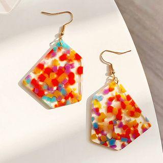 Geometric Acrylic Dangle Earring 1 Pair - Irregular Shape - Multicolor - One Size