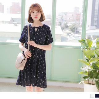 Lace Up Print Mermaid Dress