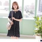 Lace Up Print Mermaid Dress