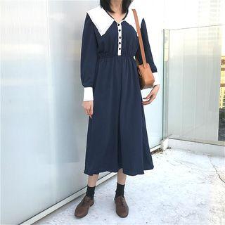 Long Sleeve Lace Collar Dress