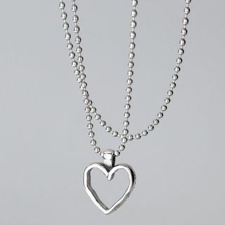 Heart Necklace 1 Pc - S925 Silver - Silver - One Size