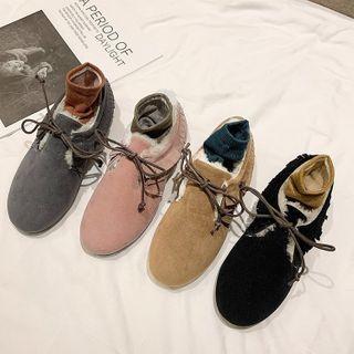 Furry Lined Lace-up Ankle Boots