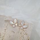 Faux Pearl Butterfly Earring 1 Pair - S925 Sterling Silver - One Size