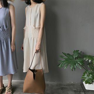 Pocketed Sleeveless Midi Dress