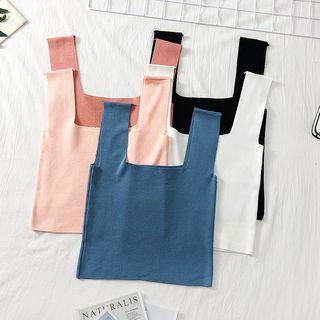 Lightweight Sleeveless Square-neck Knit Top