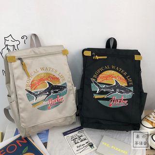 Shark Print Lightweight Backpack