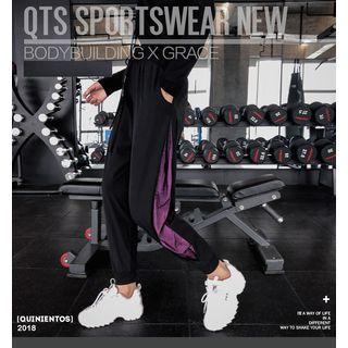 Mesh Panel Drawstring Cropped Sweatpants