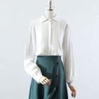 Pintuck Shirt / Midi A-line Skirt