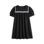 Square Neck Short Sleeve Oversized Dress