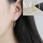 925 Sterling Silver Irregular Open Hoop Earring Gold - One Size