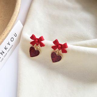 Glitter Heart Earring / Clip-on Earring