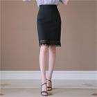 Crochet-hem H-line Skirt