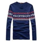 Long-sleeve Round-neck Print T-shirt