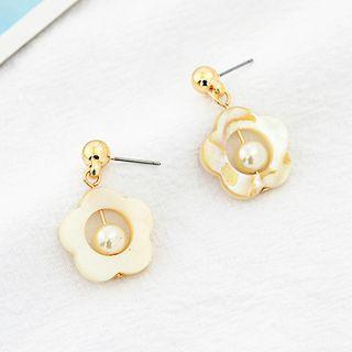 Faux Pearl Flower Drop Earring As Shown In Figure - One Size
