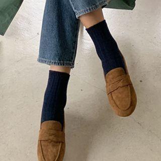 Foldable Suedette Penny Loafers
