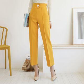 High-rise Wool Blend Dress Pants