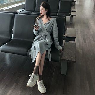 Tie-waist Knitted Maxi Dress