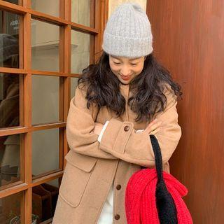 Hooded Button-up Long Coat