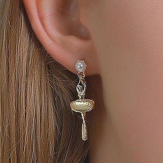 Faux Pearl Rhinestone Dancer Drop Earring