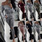 Off-shoulder Drawstring Velvet Jumpsuit